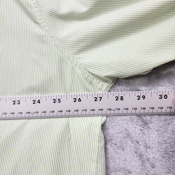 Vintage Get Lucky USA Top Womens 1X Green Striped Long Sleeve Bird House Flowers - Picture 12 of 14